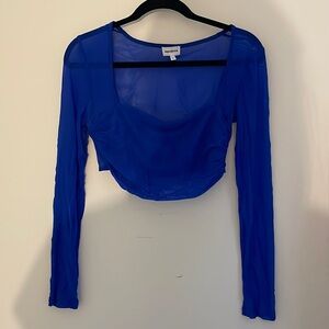 Blue superdown crop top